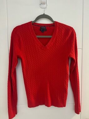 Tommy Hilfiger Red V Neck Sweater.